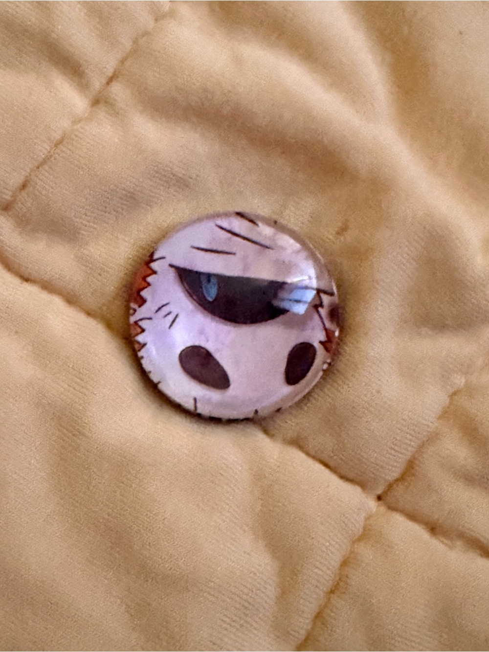 Pokemon Cat Button Accent Featuring Pink and Black Artwork